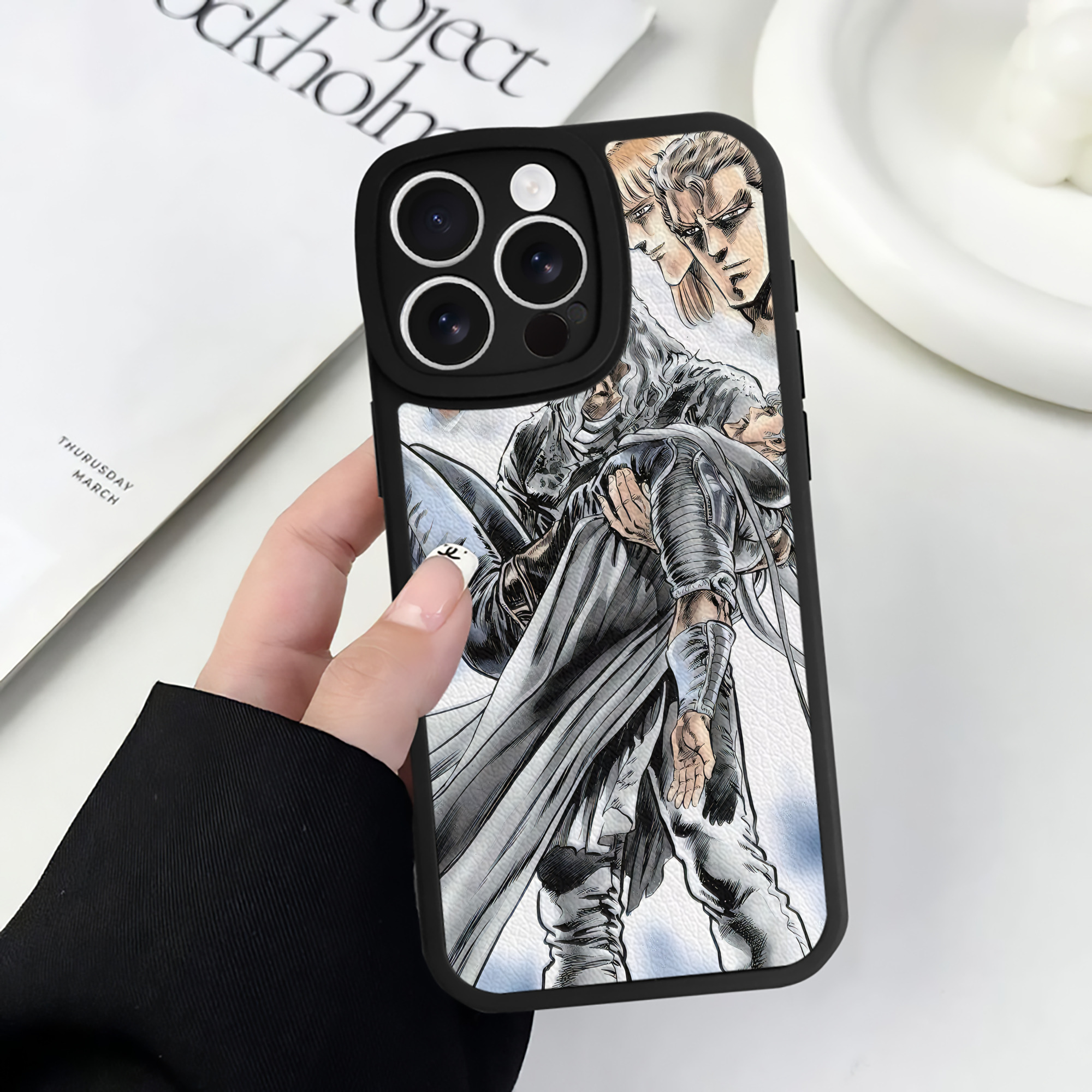 （画像用） 北斗の拳 Fist of the North Star 【iPhone 16シリーズ対応】シリコンスマホケース（レザー調） 材質：シリコン